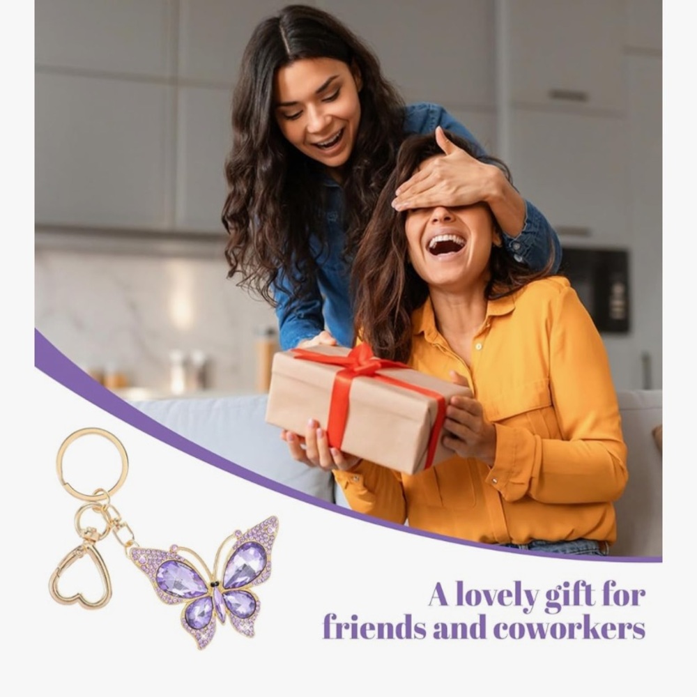 crystal butterfly purse/bag charm Keychain nwt - Picture 8 of 9